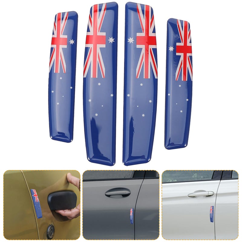 4 Pcs Car Door Protector Bumper Guards Scratch Resistant Flag Pattern Universal Fit - Image 4