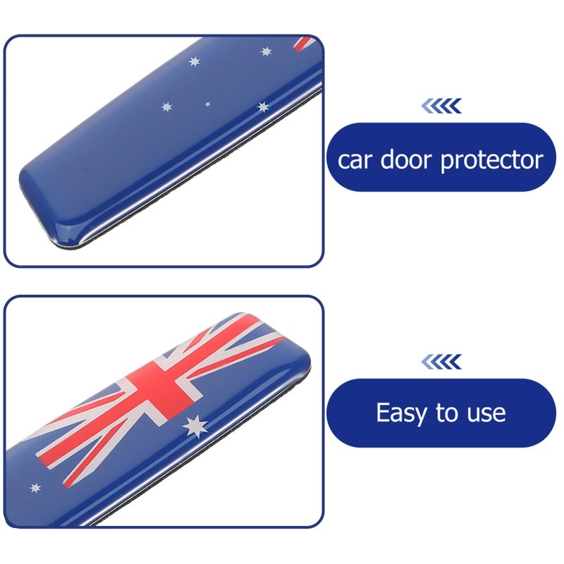4 Pcs Car Door Protector Bumper Guards Scratch Resistant Flag Pattern Universal Fit - Image 3