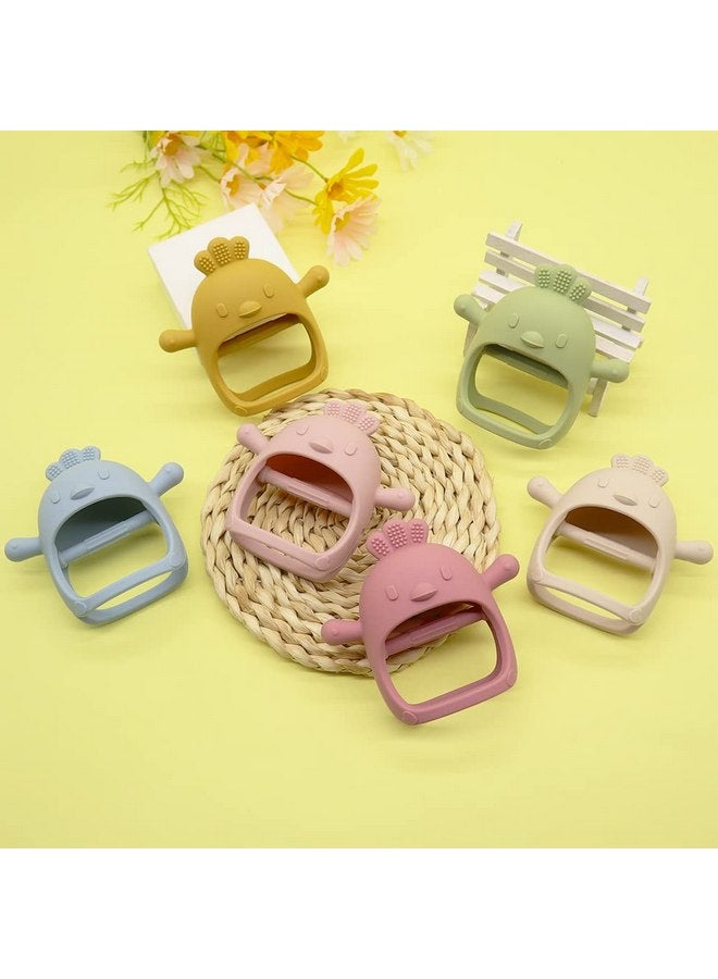 Bebe Mondo Bebe Never Drop Teething Toys for Babies 0-6months, Infants New Born Chew Toys for Teething Relief, Silicone Baby Teether Hand Pacifier,0-3 Months Baby Essentials for Sucking Needs,Shower Gifts(Olive) - Image 5