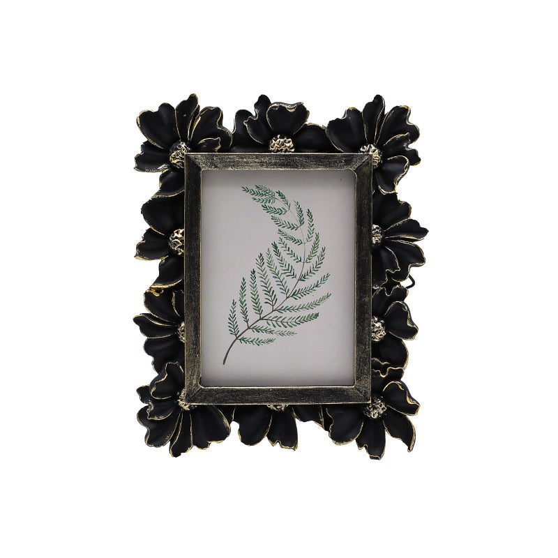 YULINK 2.5x3.5 Small Vintage Picture Frame  Tiny Antique Black Ornate Photo Frame  for Tabletop and Wall Display  Decorative Floral Design Retro Home Decor  Old Fashioned Photo Gallery Art - Image 1