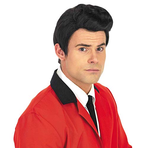 fun shack 50's Men's Black Wig with Sideburns, 1950s Costume Wig for Men, Retro Black Wig for Boys, One Size - Image 3