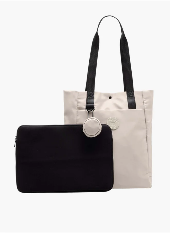 ميسي Women's Solid Tote Bag with Double Handle and Laptop Sleeve