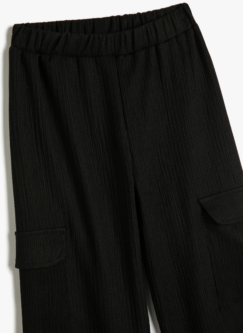 KOTON Basic Cargo Jogger Sweatpants with Pocket Elastic Waist