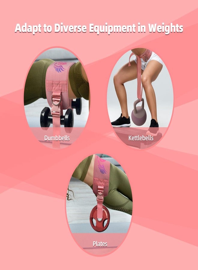 حزام تمارين الورك 2 في 1 للنساء والرجال - جهاز تمارين الأرداف شديد التحمل لتمارين الدمبل والكيتلبيل والألواح - يتحمل وزن 300 رطل - حزام غطس مثقل للتمارين المنزلية والرياضية. (اللون: بنفسجي) - Image 4