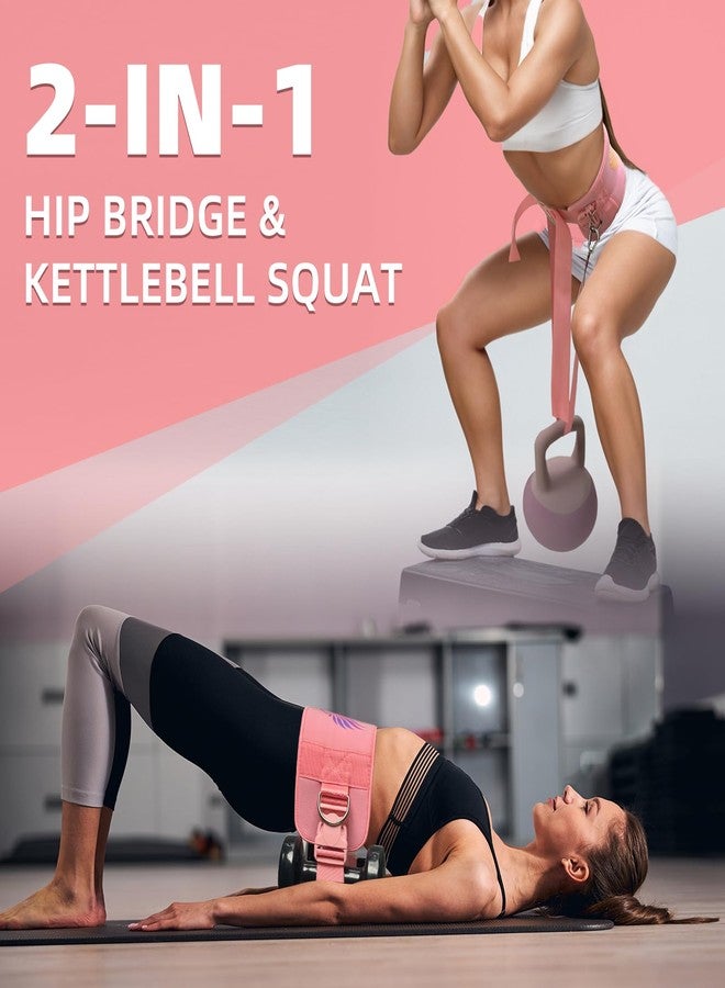 حزام تمارين الورك 2 في 1 للنساء والرجال - جهاز تمارين الأرداف شديد التحمل لتمارين الدمبل والكيتلبيل والألواح - يتحمل وزن 300 رطل - حزام غطس مثقل للتمارين المنزلية والرياضية. (اللون: بنفسجي) - Image 2