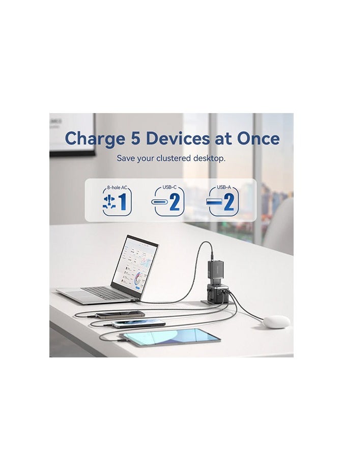 VENTION Vention 4-Port USB GaN Universal Travel Adapter Black  - Image 3