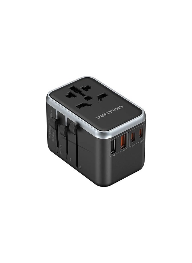 VENTION Vention 4-Port USB GaN Universal Travel Adapter Black  - Image 1