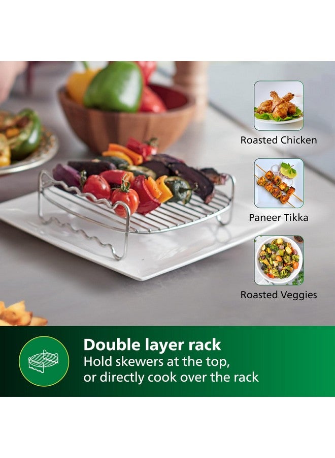 Philips Philips Airfryer Party Sizzler Kit with Double layer grill rack, skewers, HD9820/01, Compatible with Extra Large Airfryer  - Image 2