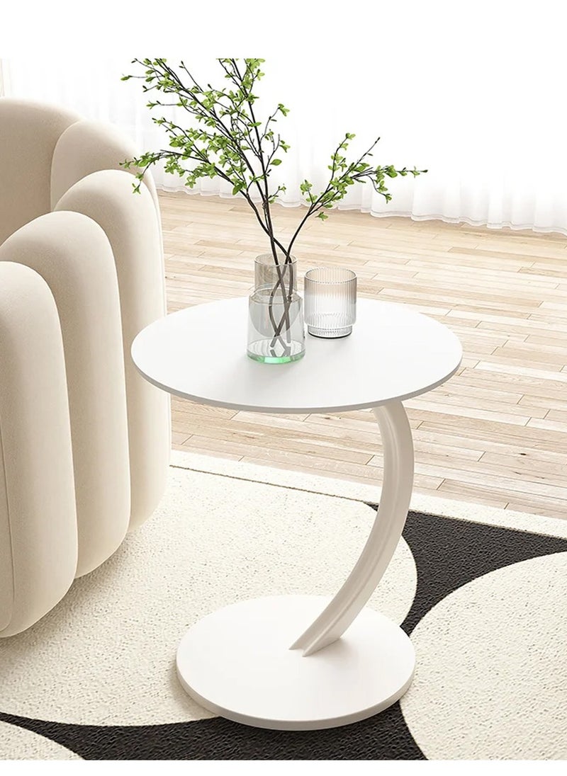 DubaiGallery End Table, Side Table, Oval Table, C-Shaped Couch Table for Living Room, Snack Table for Small Space, Living Room, Bedroom, Marble Top & Metal Frame  - Image 2