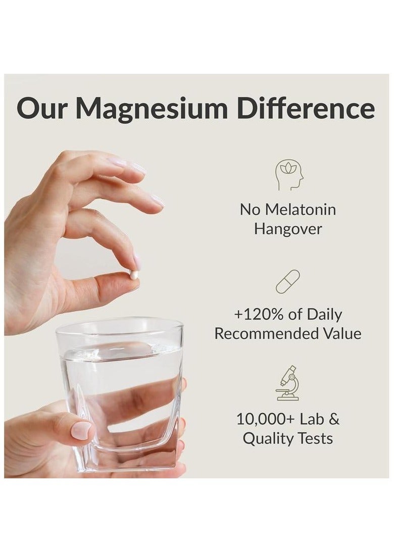 BiOptimizers Magnesium Breakthrough Supplement 4.0-7 Forms of Mg: Glycinate, Malate, Citrate, and More - Natural Support for Sleep and Cognitive Function - 60 Capsules- Calming Vitamins Complex - Image 4
