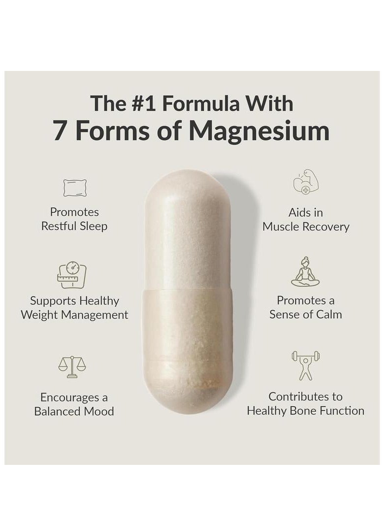 BiOptimizers Magnesium Breakthrough Supplement 4.0-7 Forms of Mg: Glycinate, Malate, Citrate, and More - Natural Support for Sleep and Cognitive Function - 60 Capsules- Calming Vitamins Complex - Image 2