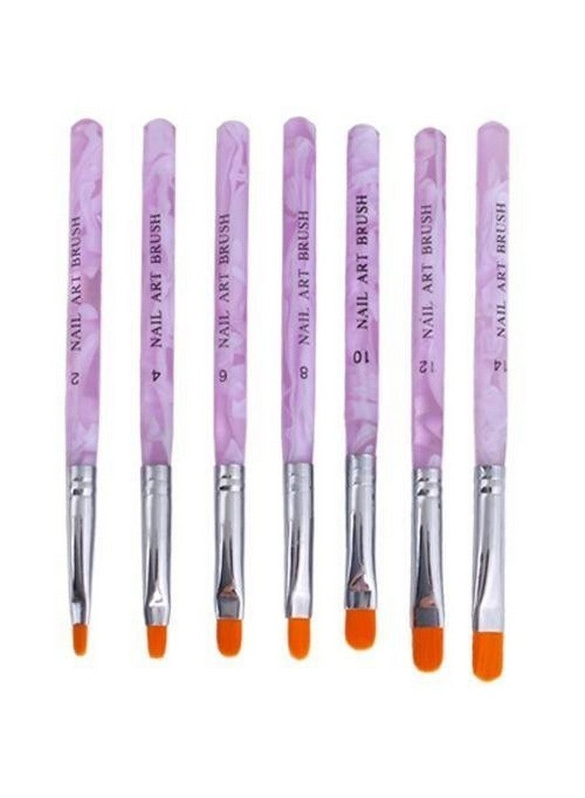 CJESLNA 7 X Acrylic Uv Nail False Tips Builder Brush Pen - Image 1