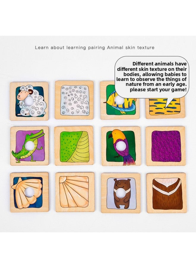 أحجية مطابقة لظل الجلد للأطفال، لعبة ألغاز خشبية معرفية بنمط الحيوان، التعليم المبكر - اللون: اقتران ظل الجلد - Image 5