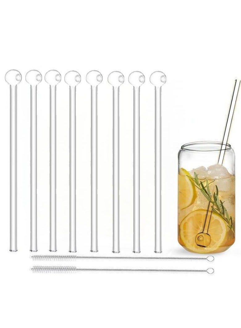 8-Pack Reusable Glass Drinking Straws with 2 Cleaning Brushes – Shatter-Resistant, Dishwasher Safe, Eco-Friendly – Ideal for Juice, Cocktails, Coffee, Family Gatherings & Parties  - Image 2