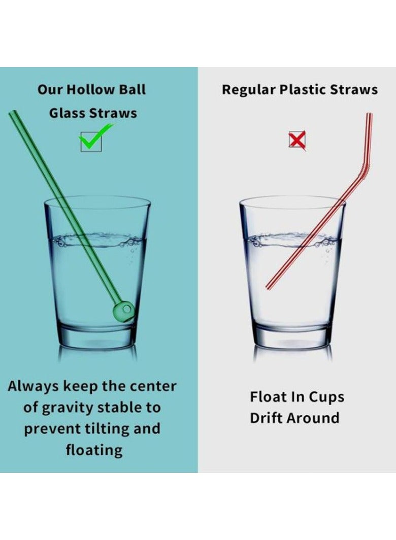 8-Pack Reusable Glass Drinking Straws with 2 Cleaning Brushes – Shatter-Resistant, Dishwasher Safe, Eco-Friendly – Ideal for Juice, Cocktails, Coffee, Family Gatherings & Parties  - Image 5