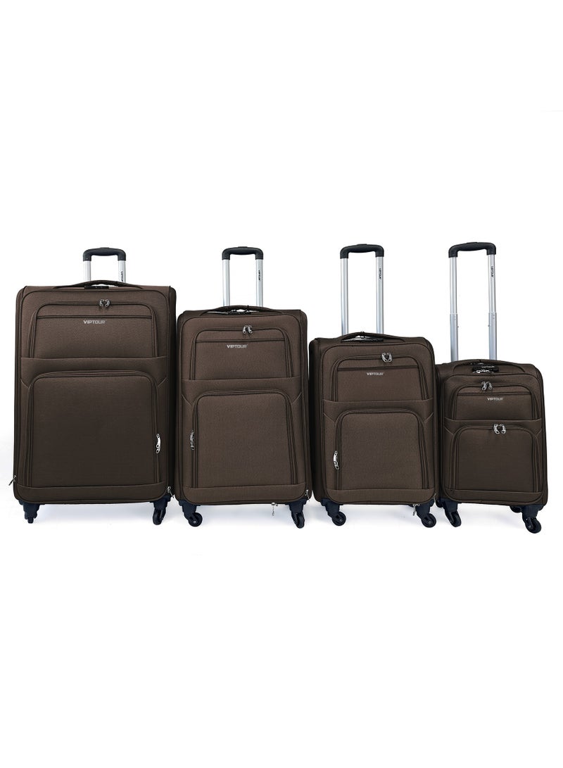 فيبتور مجموعة حقائب سفر متينة من القماش مكونة من 4 قطع مع عجلات دوارة - Image 1