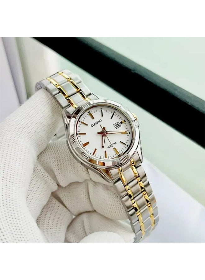 Casio LTP-1308SG-7AVDF Women’s Two-Tone Stainless Steel Analog Watch – White Dial with Gold & Silver Bracelet - Image 4