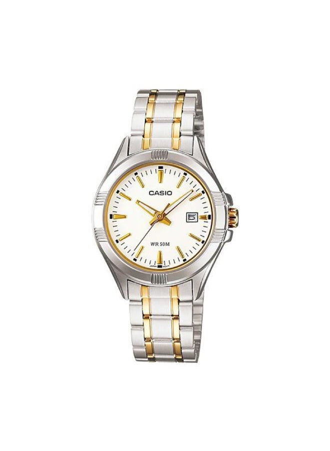 Casio LTP-1308SG-7AVDF Women’s Two-Tone Stainless Steel Analog Watch – White Dial with Gold & Silver Bracelet - Image 1