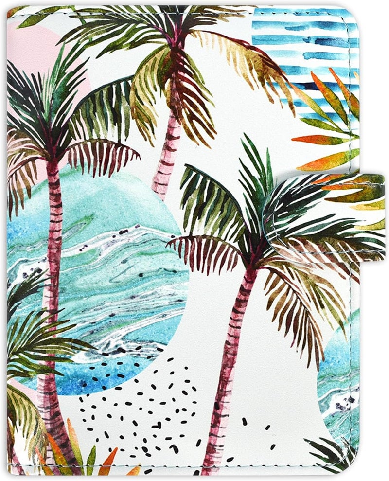 ACdream Passport and Vaccine Card Holder Combo, Cover Case with CDC Vaccination Card Slot, Leather Travel Documents Organizer Protector, with RFID Blocking, for Women and Men- Coconut tree - Image 1