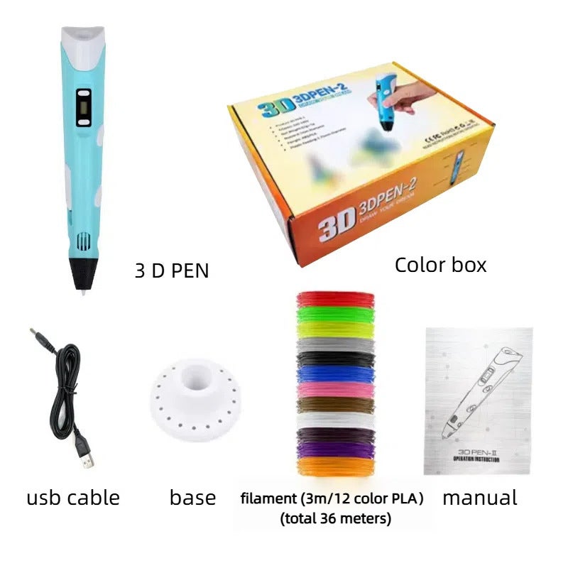 The Second Generation Of 3D Printing Pen With 3 Meters 12 Color Consumables 36 Meters E-Commerce 3D Pen E-Commerce Products - Image 2
