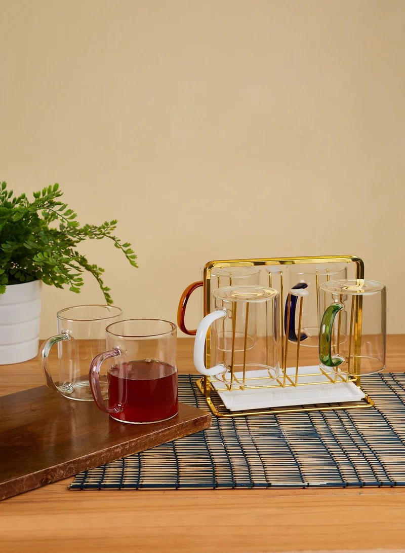 Noire Edit Glass Tea Set With Stand