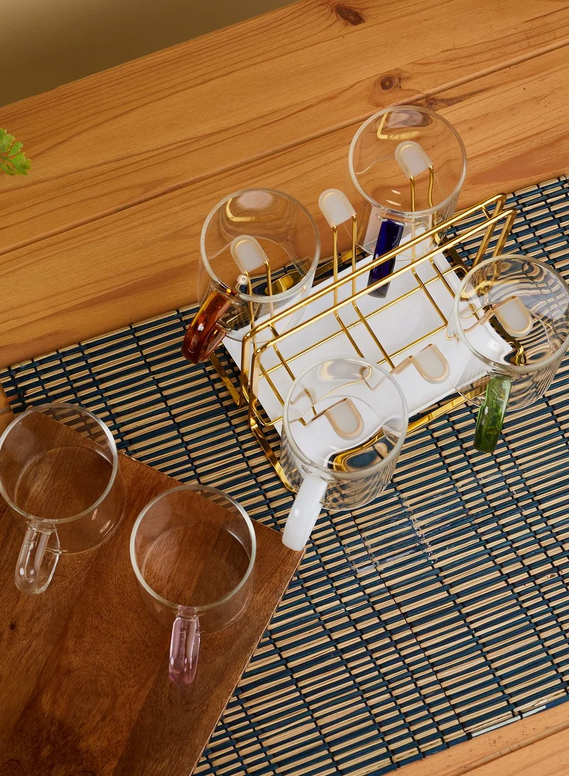 Noire Edit Glass Tea Set With Stand