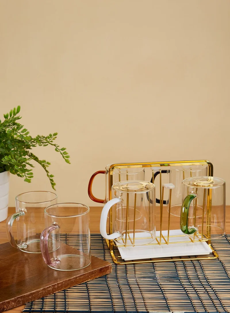 Noire Edit Glass Tea Set With Stand