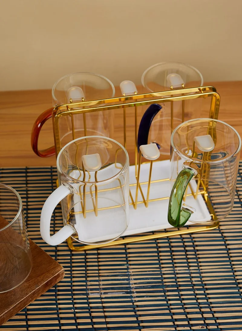 Noire Edit Glass Tea Set With Stand