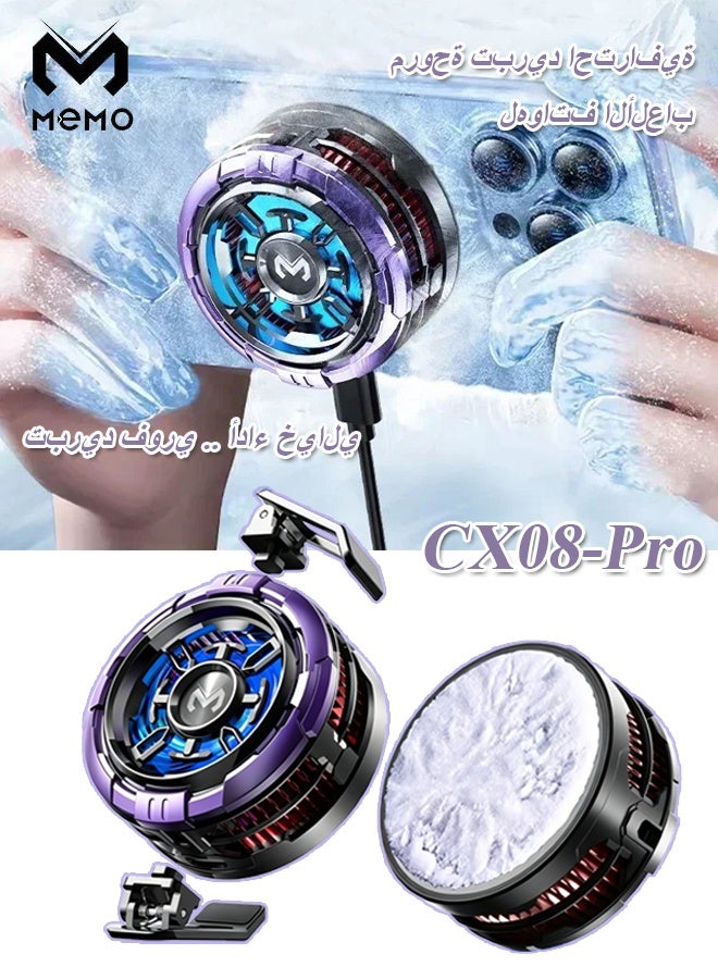 MEMO CX08 Pro Mag-Safe Cell Phone Cooling Fan Pad, Phone Cooler for Gaming Portable iPhone Cooling Case Fan with RGB Light, Ventilador Keep Phone Cool in Car or Hot Weather for iPhone/Android/Tablet/iPad Series - Image 1