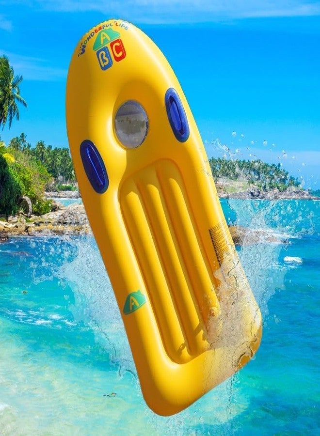 VPGS Inflatable Surf Body Board,Inflatable Surfboard Kickboard with Handles Foldable Swimming Pool Floating Pad for Both Adults Beginner and Childs Portable Boogie Boards - Image 1