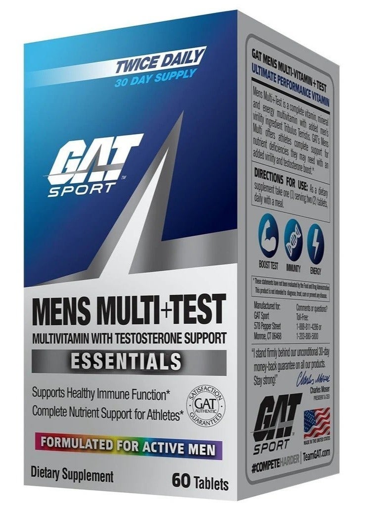 GAT SPORT Mens Multi Plus Test Multivitamin 60 Tablets - Image 2