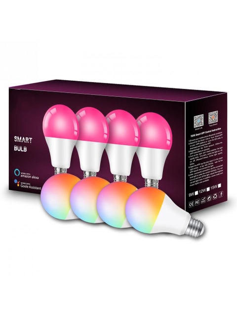 9W Buletooth Smart Dimmable Lamp RGB CCT Home Decoration LED Light Smart Life App Control，With 16Millions Colors Dimmable Light 8 Different Modes Power Saving and Much More A Must Have Smart Gadget，E27