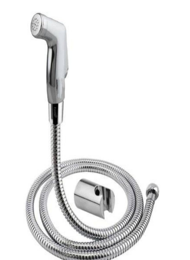 BATHONIX Hindwarre Chrome Finish Health Faucet with 1.0 meter SS-304 Hose Pipe and ABS Hook (Set of 1) - Image 1