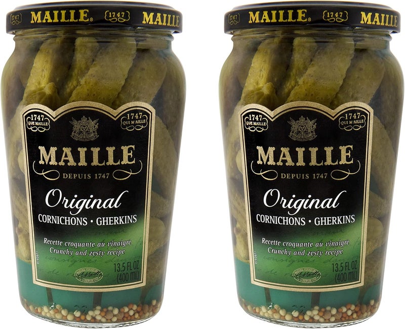 Maille Original Cornichons Gherkins - 2 Count Jar (13.5 oz each) - Image 1