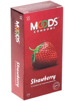 Moods Moods Strawberry Condoms (12 Condoms)  - Image 1