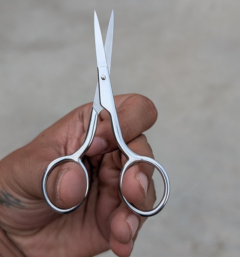 Generic Professional Scissor Hair Trimming Eyebrows Nose Hair Moustache Beard 4 Trimming Scissor With 2 Plastic Combs  - Image 3