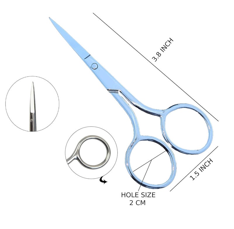 Generic Professional Scissor Hair Trimming Eyebrows Nose Hair Moustache Beard 4 Trimming Scissor With 2 Plastic Combs  - Image 2
