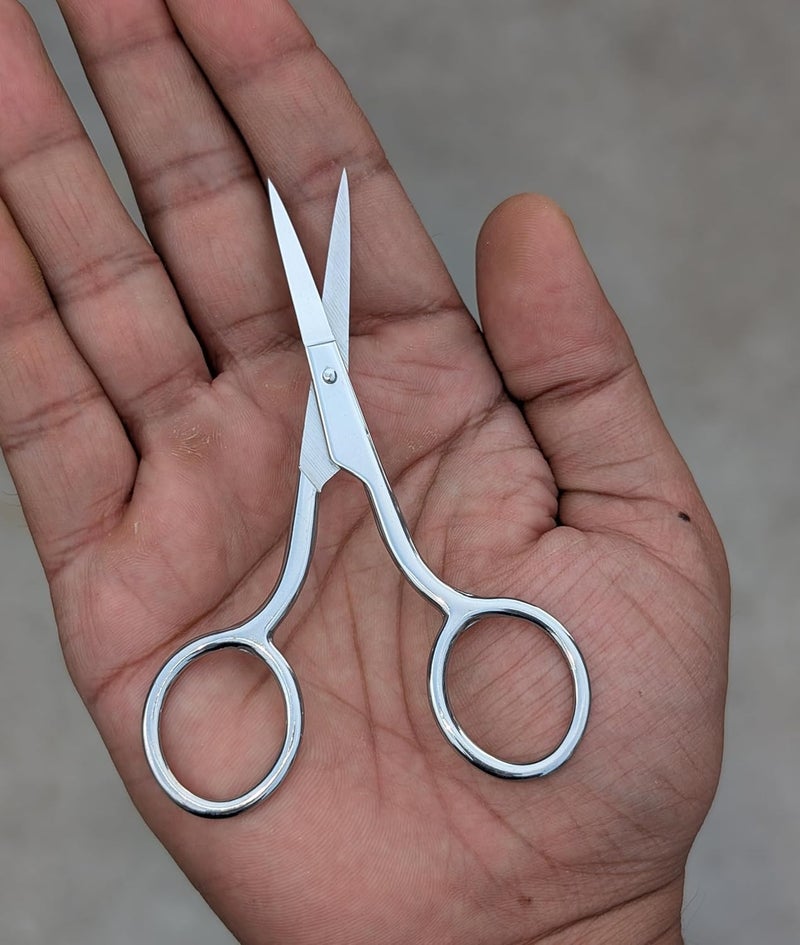 Generic Professional Scissor Hair Trimming Eyebrows Nose Hair Moustache Beard 4 Trimming Scissor With 2 Plastic Combs  - Image 4
