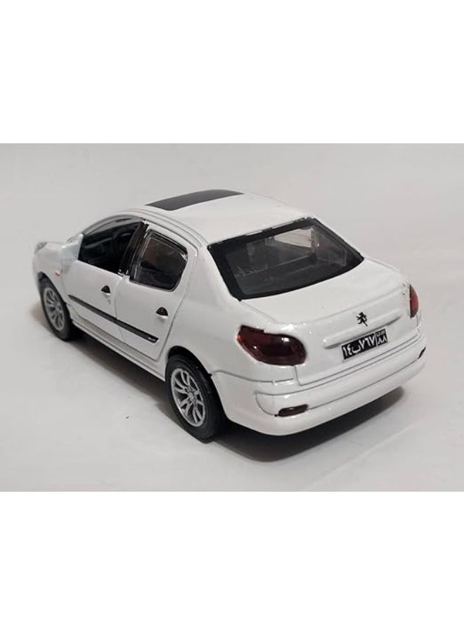 PEUGEOT Maquette Peugeot Miniature Metal Car with Sound, Light and Openable Doors, 1/32 Scale, White Color  - Image 2