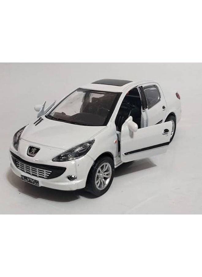 PEUGEOT Maquette Peugeot Miniature Metal Car with Sound, Light and Openable Doors, 1/32 Scale, White Color  - Image 3