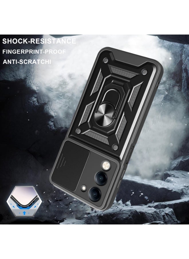 عام غطاء مناسب لفيفو Y29S 5G - غطاء بحامل حلقة مع قاعدية مغناطيسية من مادة PC المدرعة - Image 2