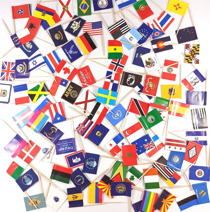 QQSD California Toothpick Flag Small Mini Cupcake Topper Flags, 100 pcs - Image 5