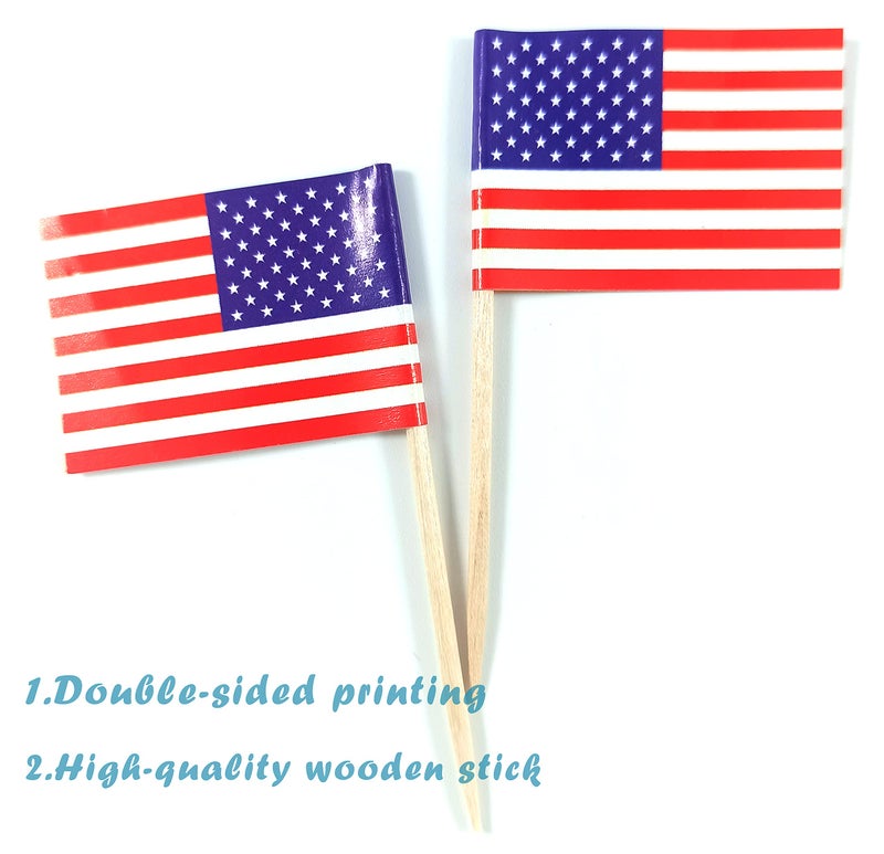 QQSD California Toothpick Flag Small Mini Cupcake Topper Flags, 100 pcs - Image 4