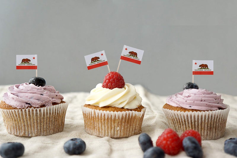 QQSD California Toothpick Flag Small Mini Cupcake Topper Flags, 100 pcs - Image 3