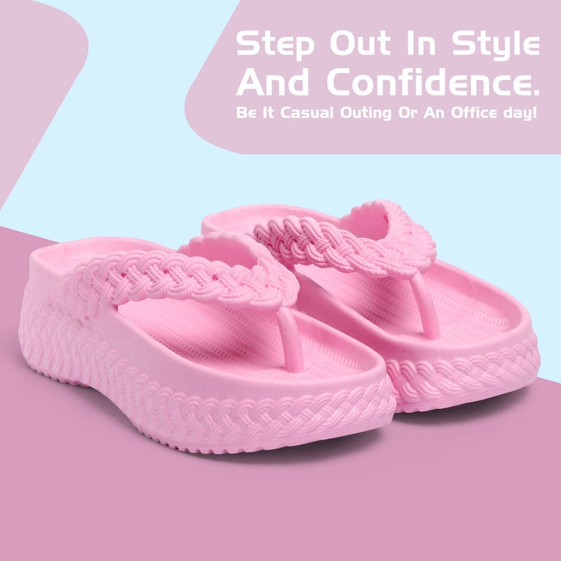 Face Pink Flip Flops for Her - Image 2