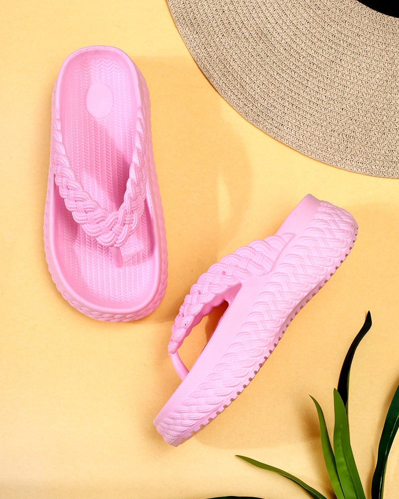 Face Pink Flip Flops for Her - Image 1
