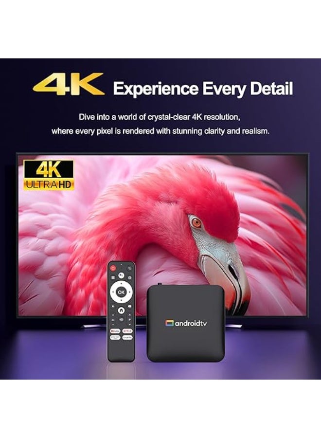 Smart Android 14 TV Box, 4K Ultra HD Streaming Player, Quad-Core Processor, Dual-Band WiFi, Bluetooth 5.0, Includes Voice Remote Control. - Image 5