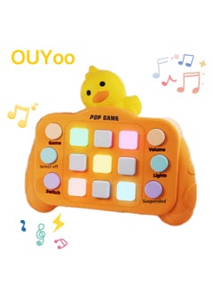 OUYoo OUYoo Fast Push Game Fidget Toys Pop Game Handheld Bubble Game Console light up Pop Game Sensory Fidget Toys for Kids Ages 3-12 for Boys and Girls, Birthday Gift.（Yellow duck）  - Image 1