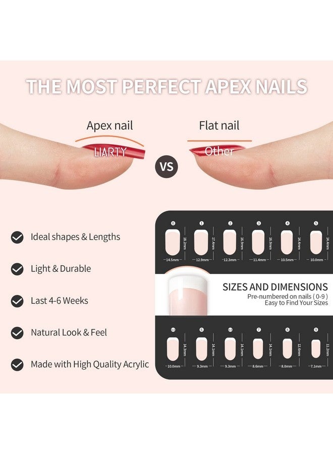 LIARTY 480 Pcs Press On Nails Short, French Tip False Nails Manicure, 12 Size Acrylic Full Cover Artificial Fake Nails, Natural  - Image 3