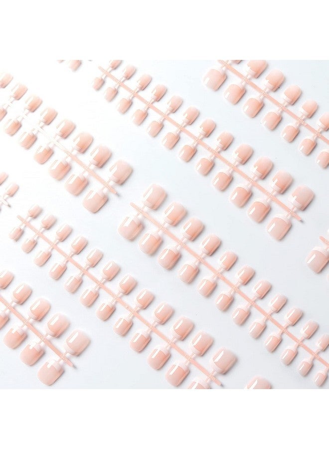LIARTY 480 Pcs Press On Nails Short, French Tip False Nails Manicure, 12 Size Acrylic Full Cover Artificial Fake Nails, Natural  - Image 2